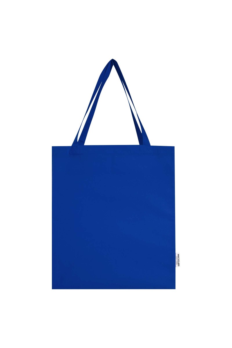 Madras 140 g/m² GRS recycled cotton gusset tote bag 12L