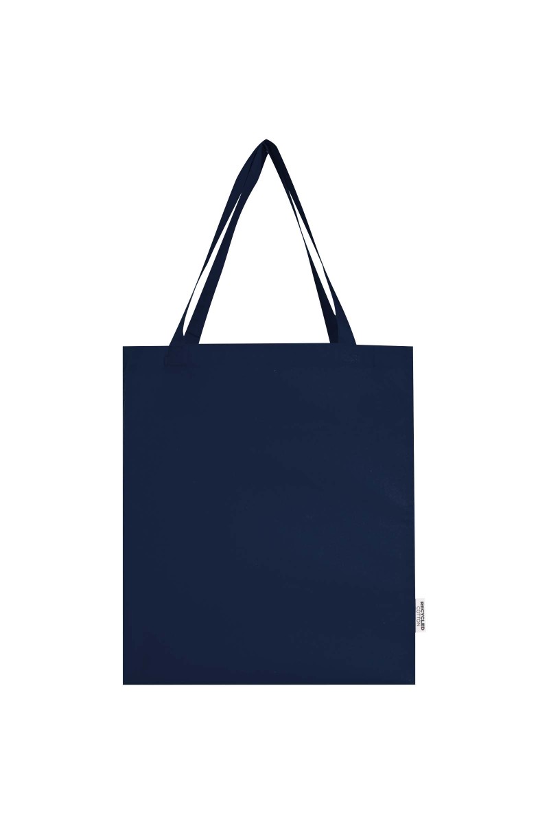 Madras 140 g/m² GRS recycled cotton gusset tote bag 12L
