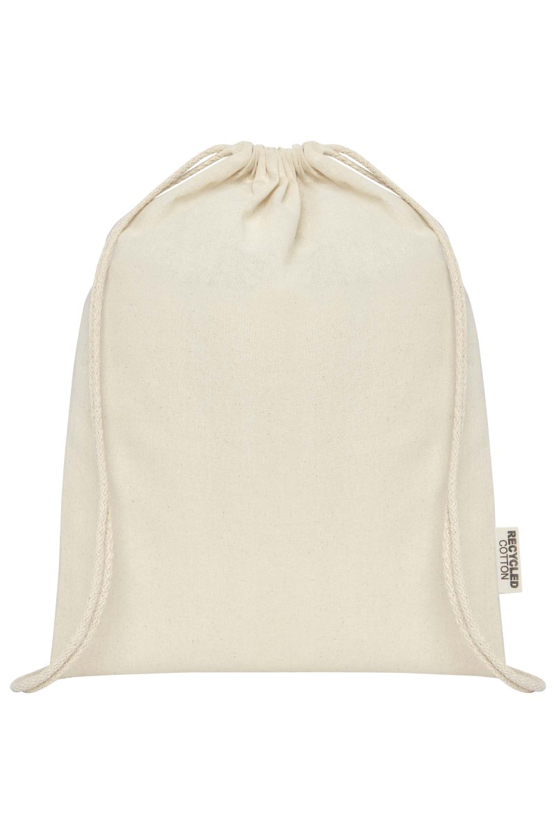 Oregon 140 g/m² GRS recycled cotton drawstring bag