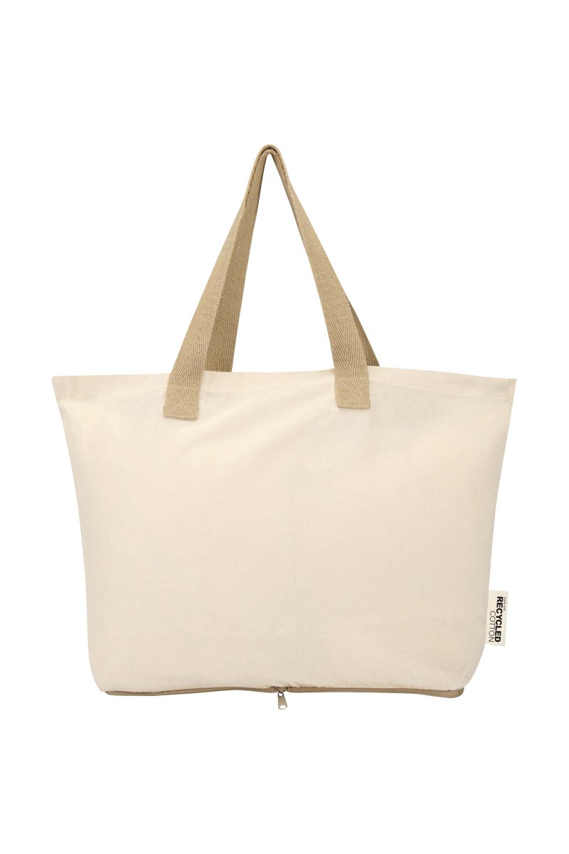 Sierra 140 g/m² GRS recycled foldable cotton tote bag 12L