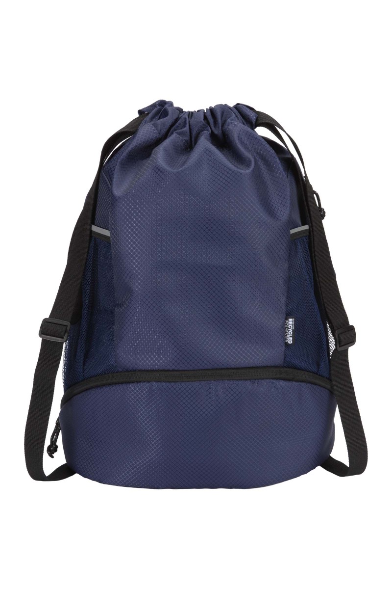 Nomad GRS recycled sports drawstring bag with bottom compartment 18L