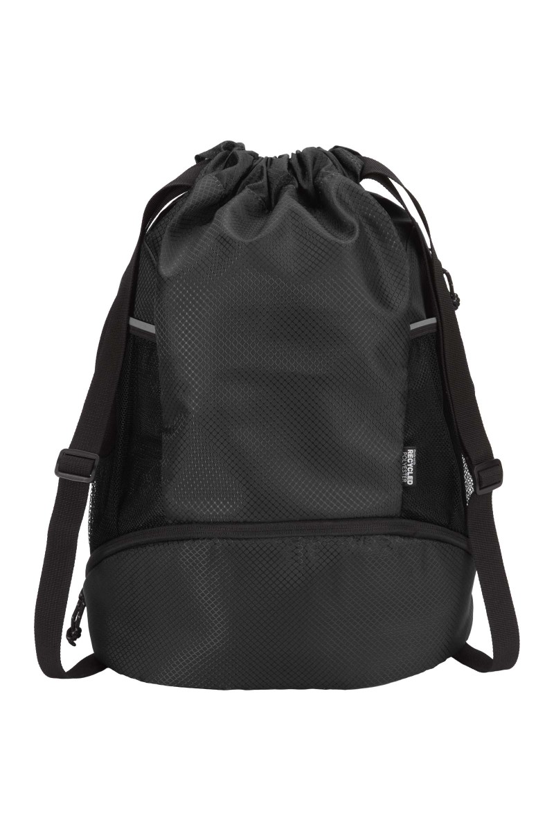 Nomad GRS recycled sports drawstring bag with bottom compartment 18L