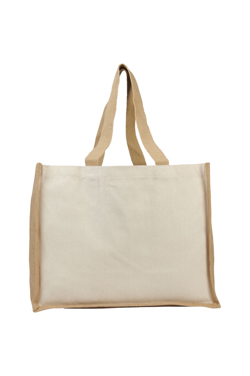 Varai 320 g/m² canvas and jute shopping tote bag 23L