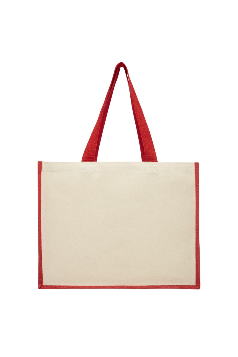 Varai 320 g/m² canvas and jute shopping tote bag 23L