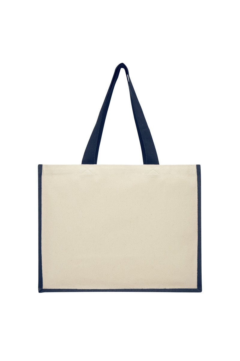 Varai 320 g/m² canvas and jute shopping tote bag 23L