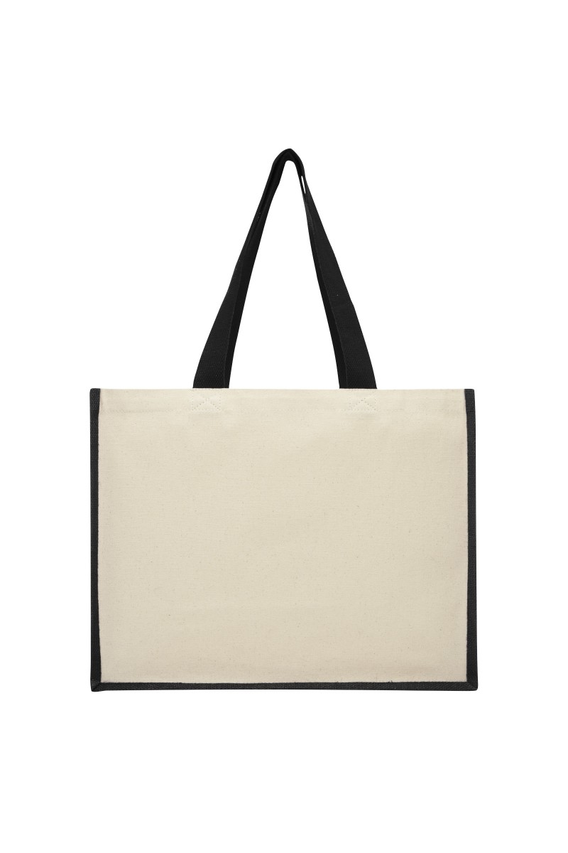 Varai 320 g/m² canvas and jute shopping tote bag 23L