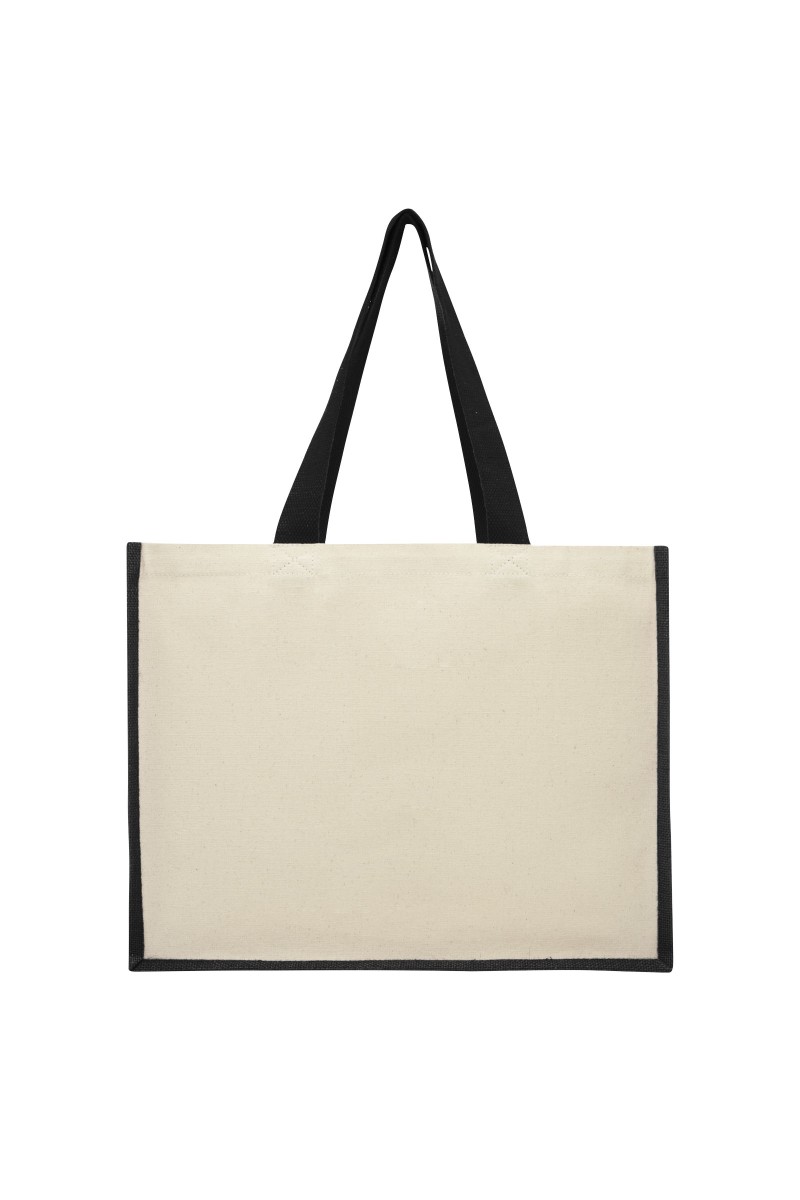 Varai 320 g/m² canvas and jute shopping tote bag 23L