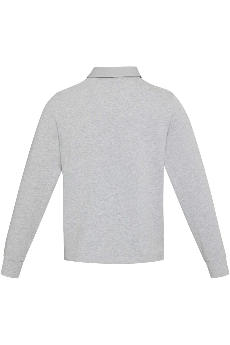 Clyde unisex organic rugby polo sweatshirt