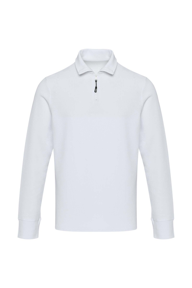 Zeus long sleeve unisex half zip polo