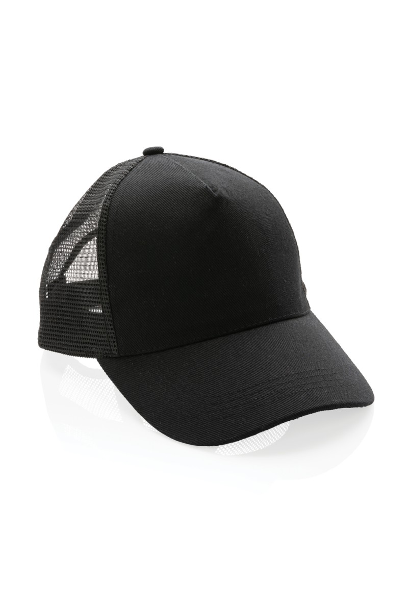Impact AWARE™ Brushed rcotton 5 panel trucker cap 190gr