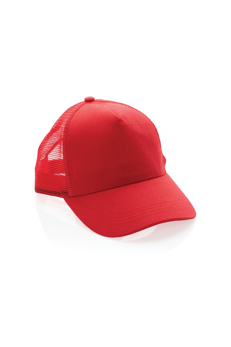 Impact AWARE™ Brushed rcotton 5 panel trucker cap 190gr