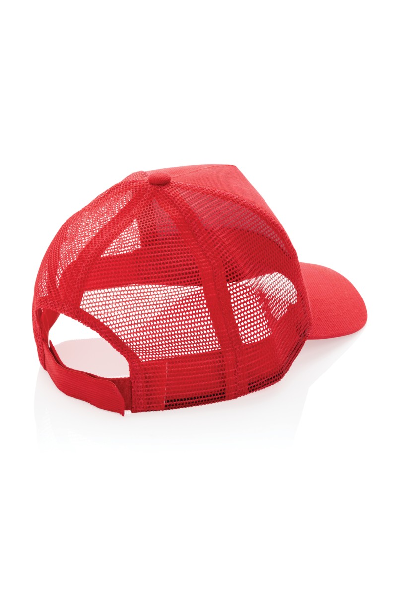 Impact AWARE™ Brushed rcotton 5 panel trucker cap 190gr