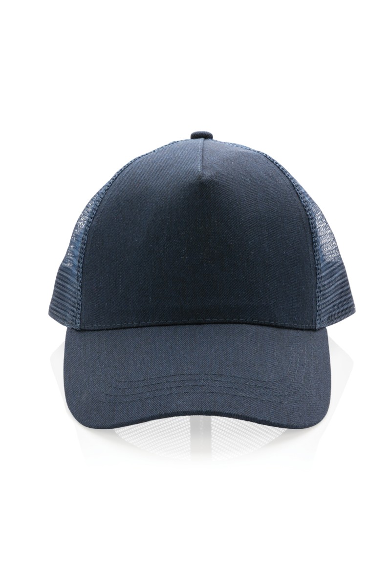 Impact AWARE™ Brushed rcotton 5 panel trucker cap 190gr