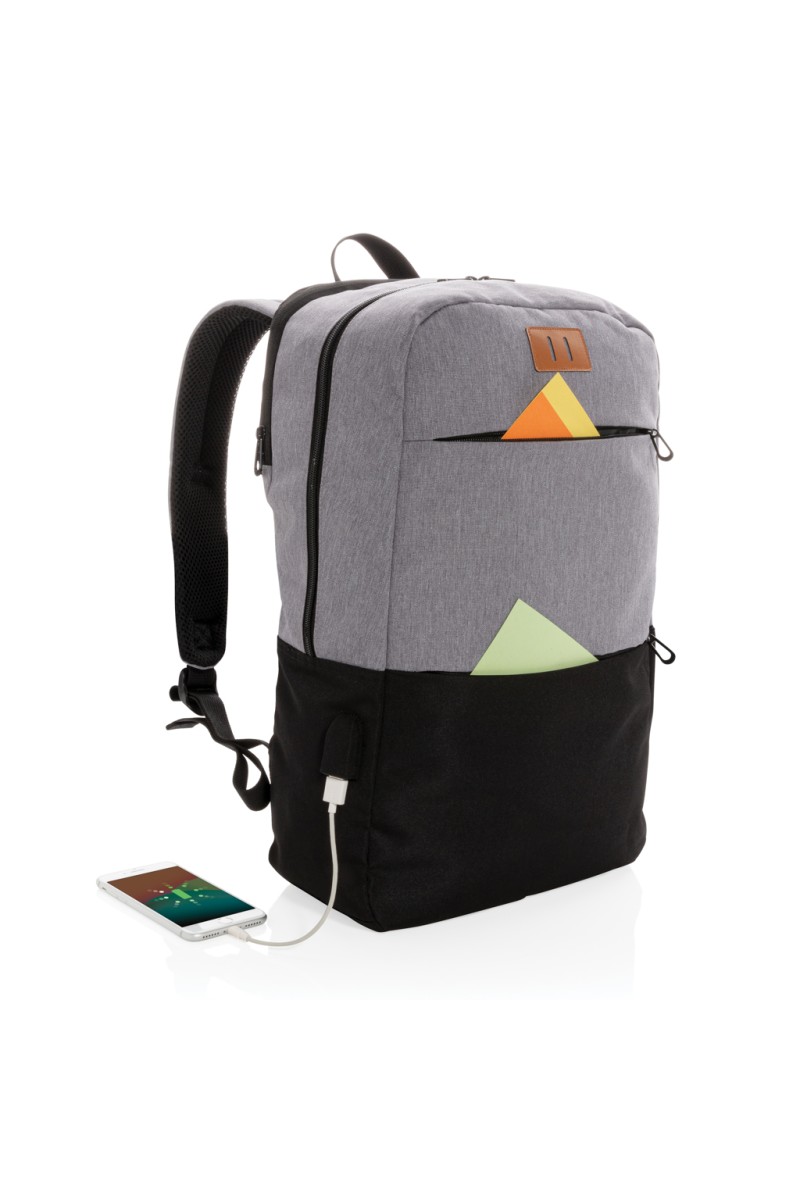Modern 15.6" USB & RFID laptop backpack PVC free