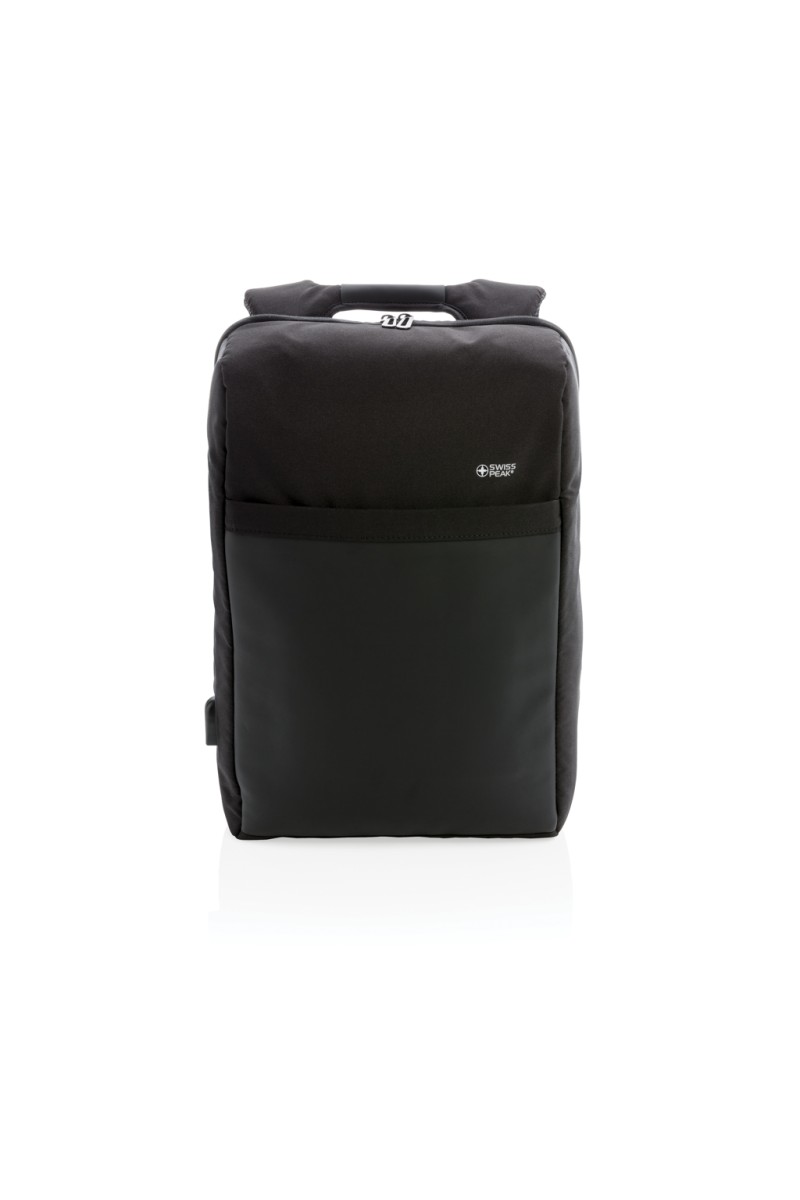 Swiss Peak 15" anti-theft RFID & USB backpack PVC free