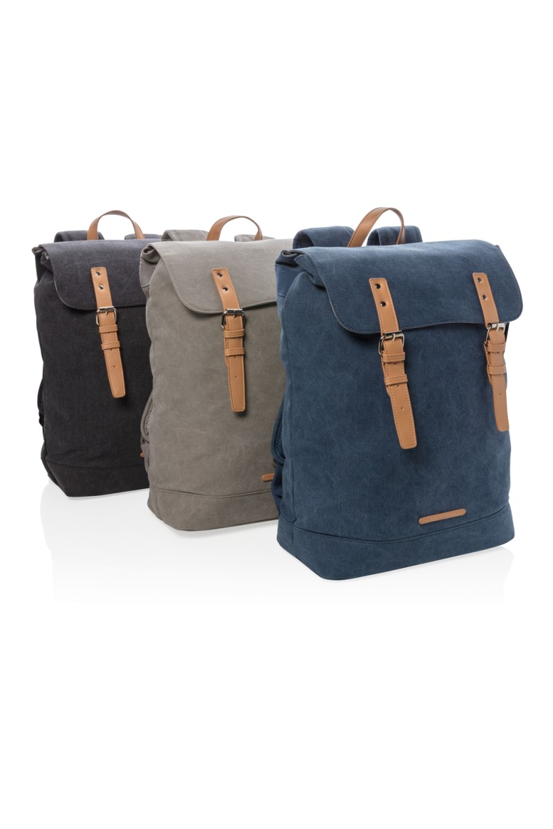 Canvas laptop backpack PVC free