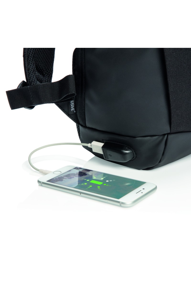Madrid anti-theft RFID USB laptop backpack PVC free