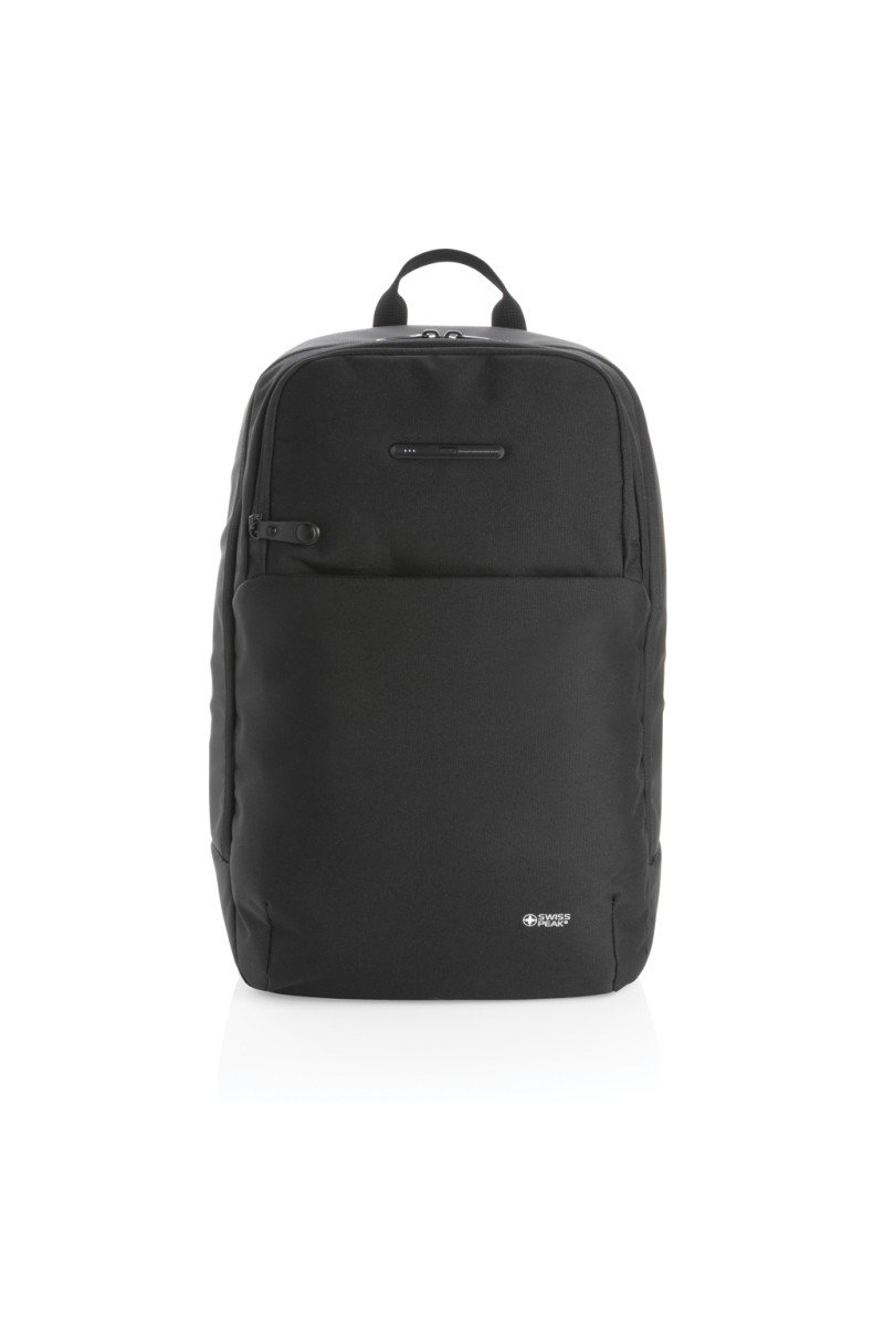 Swiss Peak laptop backpack with UV-C steriliser pocket