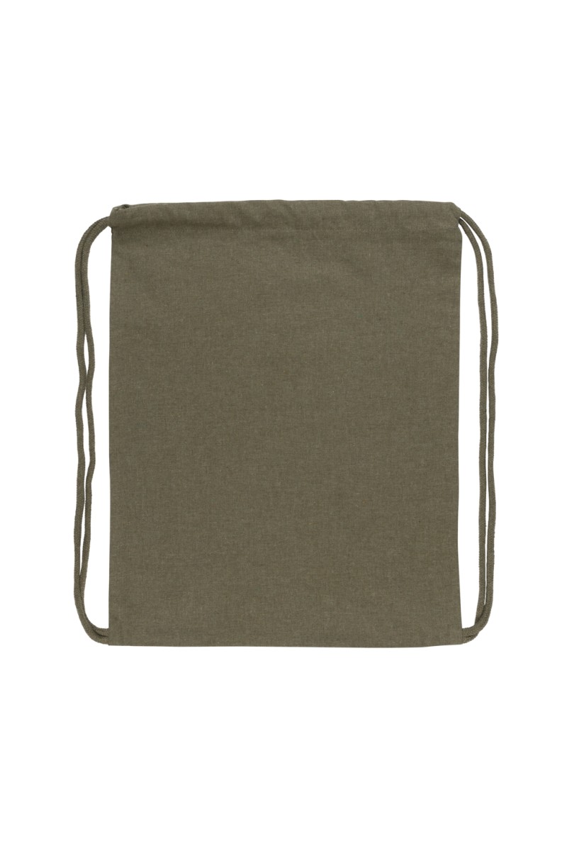 Impact AWARE™ recycled cotton drawstring backpack 145g