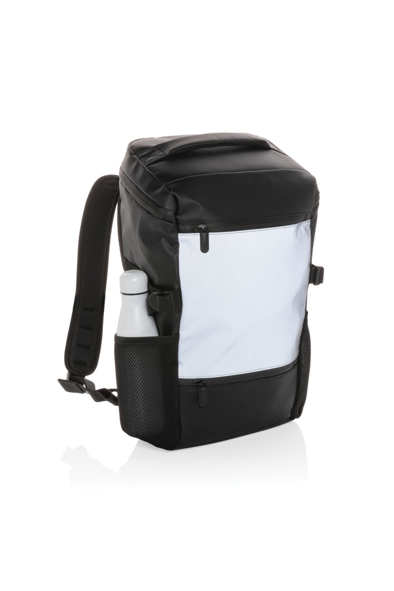 Rucsac de laptop 15.6" din PU cu banda reflectorizanta