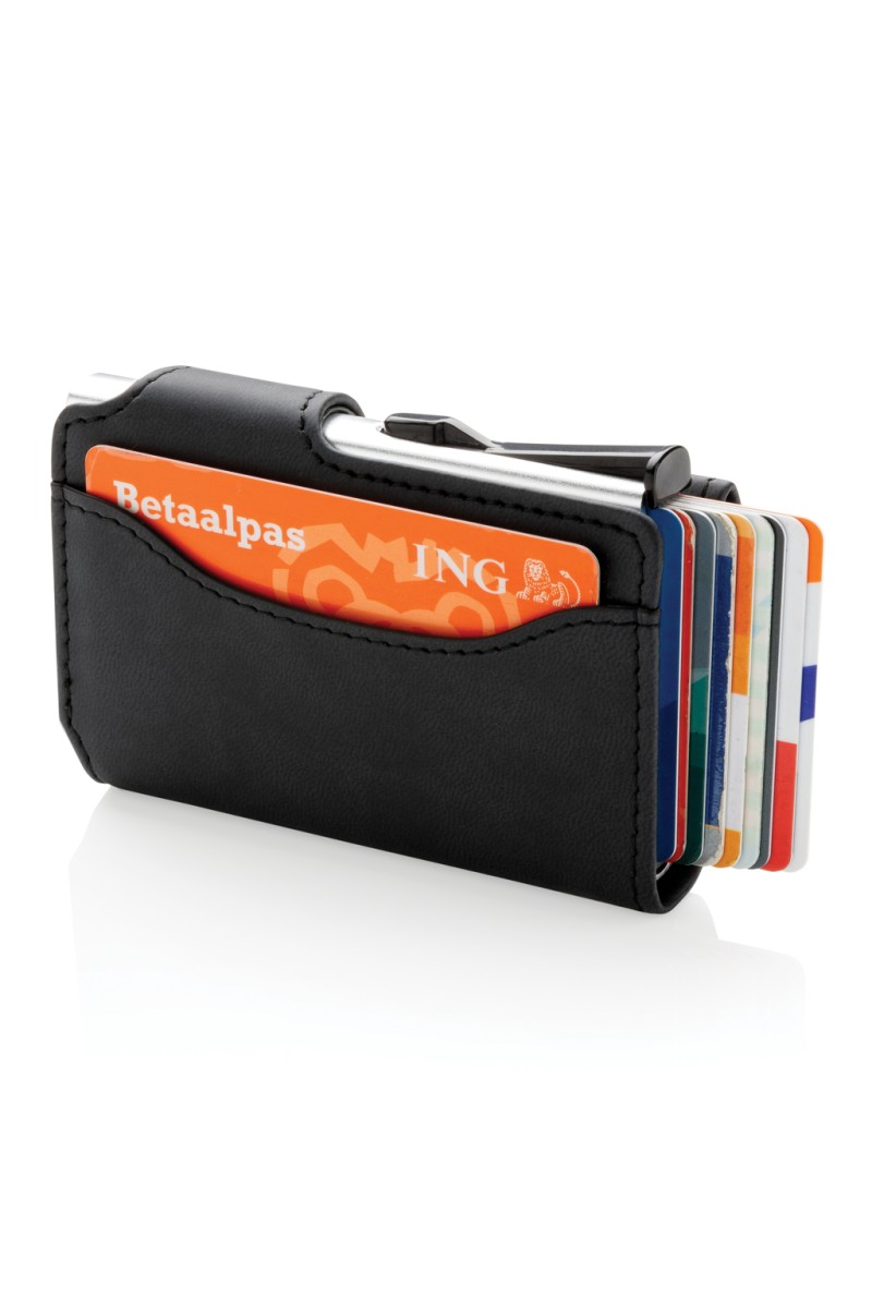 Travel Bag Standard aluminium RFID cardholder with PU wallet