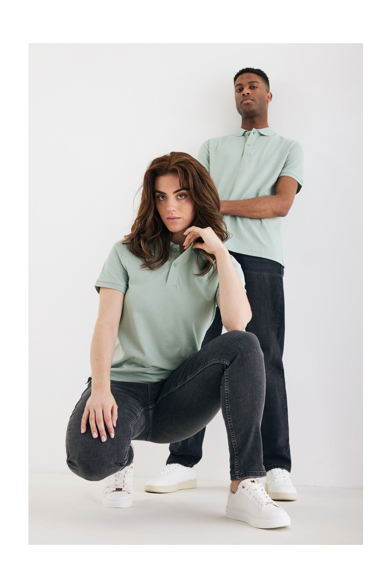 Tricou polo IQONIQ Yosemite din bumbac reciclat