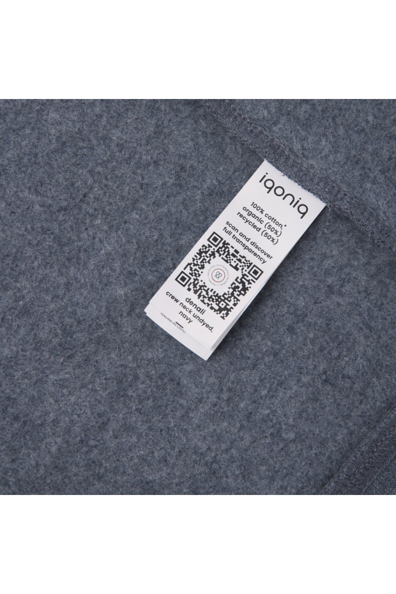 Hoodie IQONIQ Denali recycled cotton crew neck undyed
