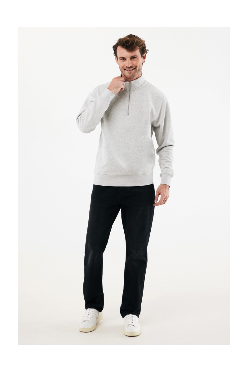 IQONIQ Elgon recycled cotton quarter zip sweater