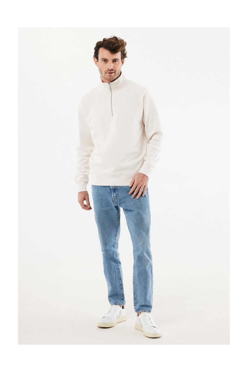 IQONIQ Elgon recycled cotton quarter zip sweater