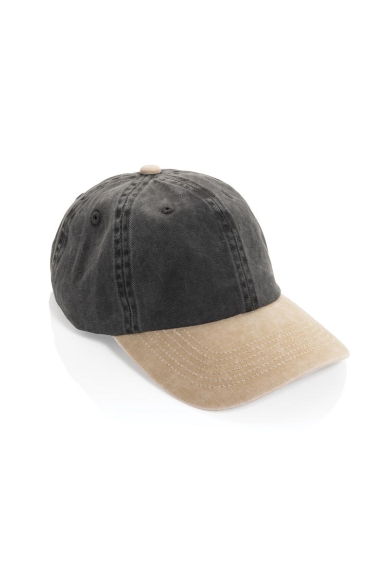 BEAU AWARE™ Washed 6 panel 270gsm cotton twill two tone cap