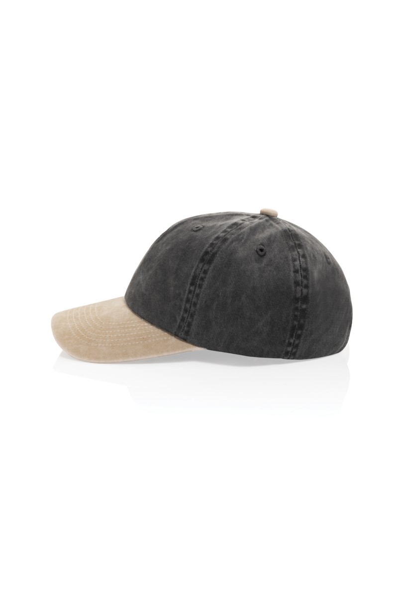 BEAU AWARE™ Washed 6 panel 270gsm cotton twill two tone cap