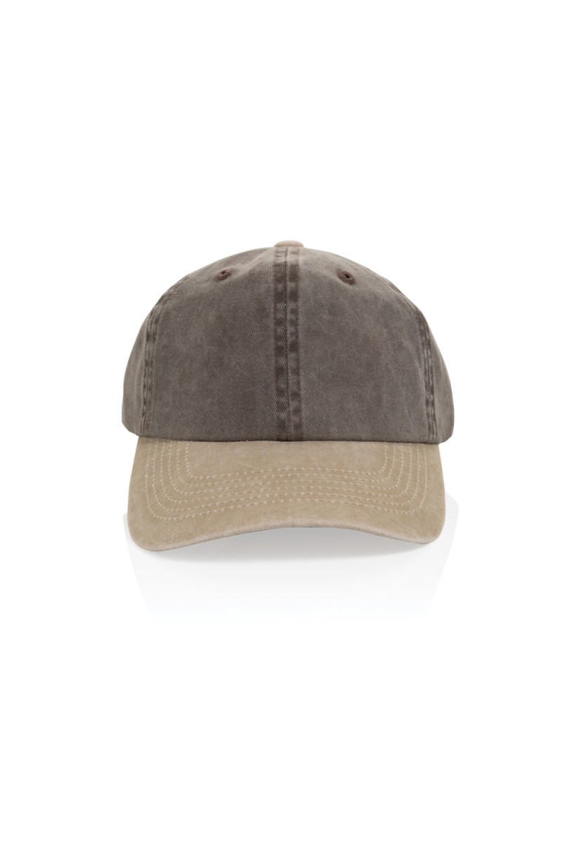 BEAU AWARE™ Washed 6 panel 270gsm cotton twill two tone cap