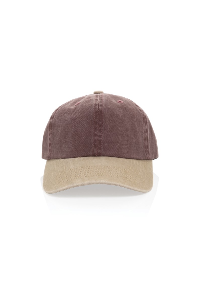 BEAU AWARE™ Washed 6 panel 270gsm cotton twill two tone cap