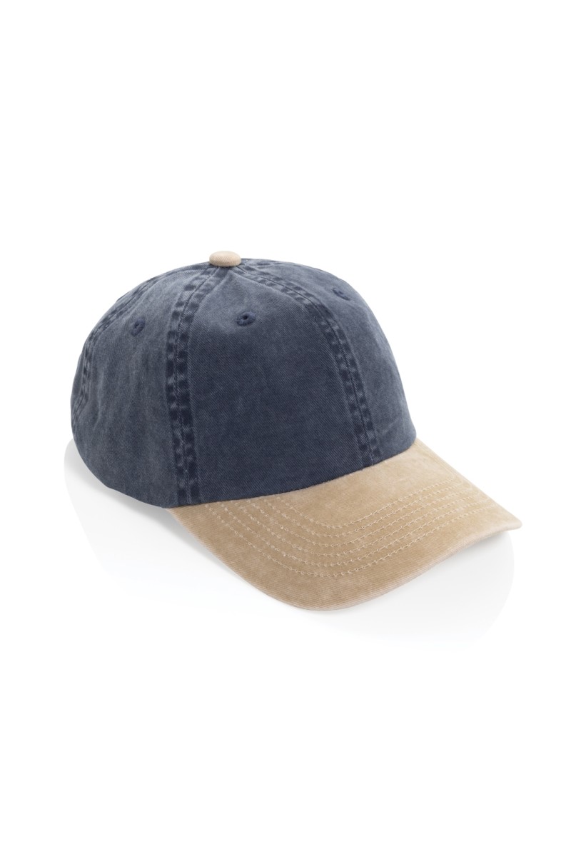 BEAU AWARE™ Washed 6 panel 270gsm cotton twill two tone cap