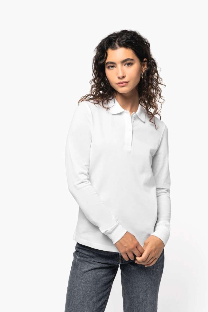 LADIES’ ORGANIC 180 PIQUÉ POLO SHIRT LONG SLEEVES