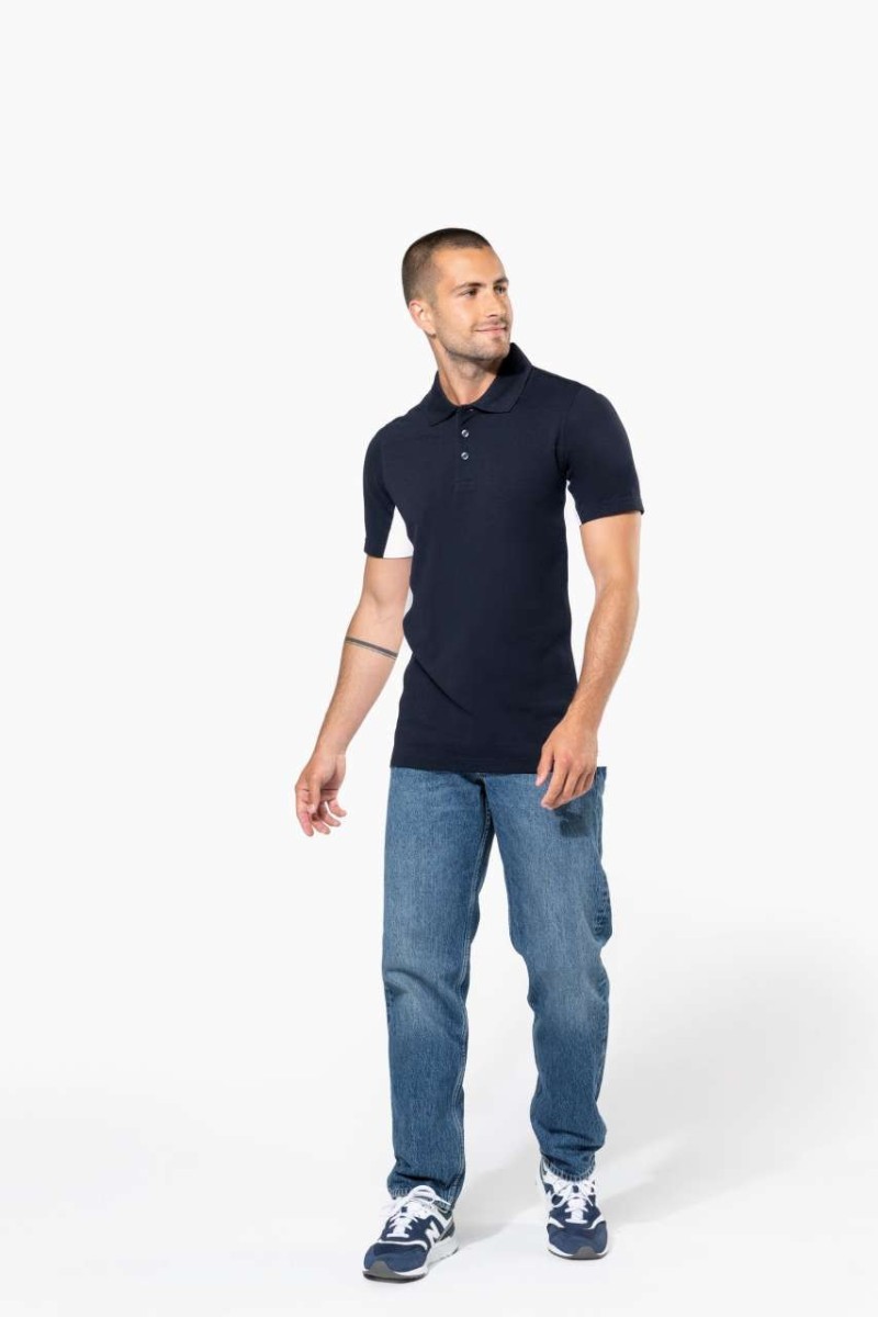 Tricou polo Flag bicolor cu mâneci scurte