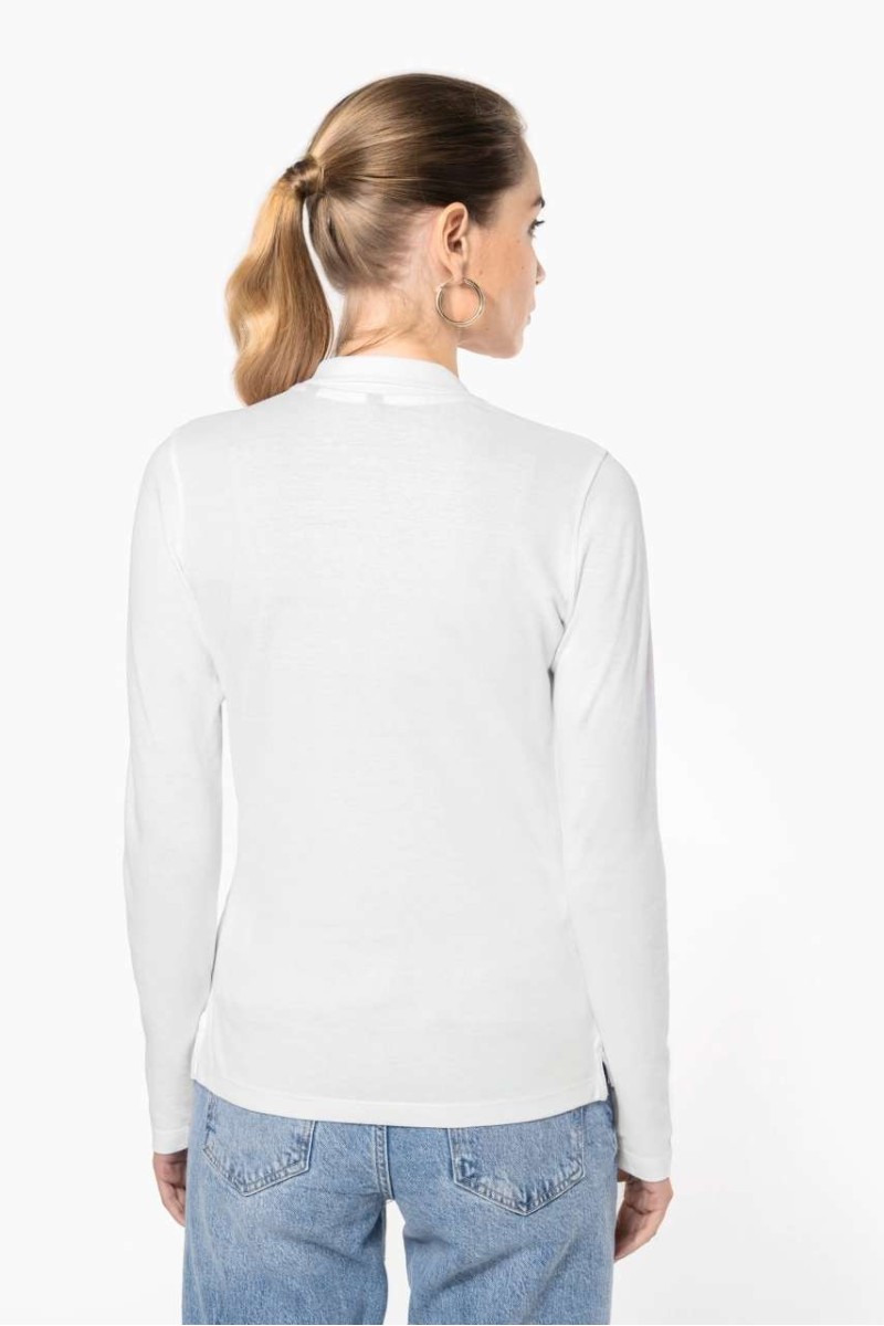 Tricou polo piqué cu mâneci lungi pentru femei