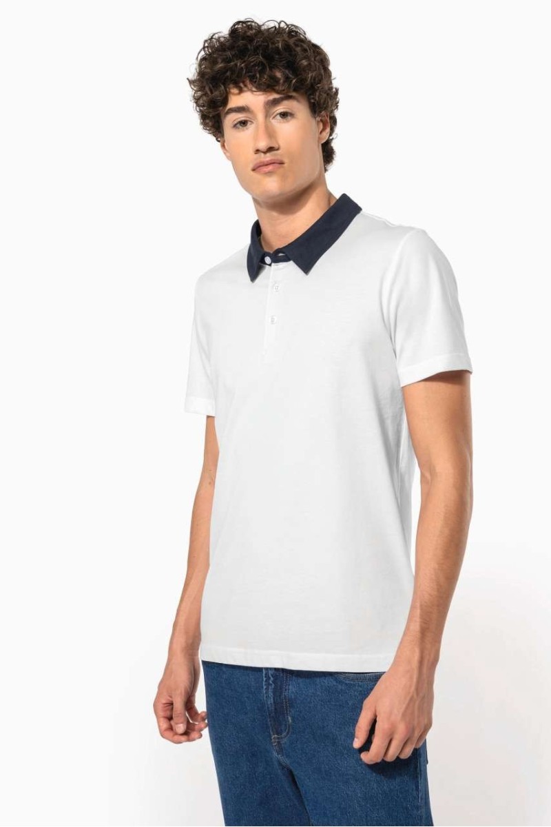 MEN'S TWO-TONE JERSEY POLO SHIRT
