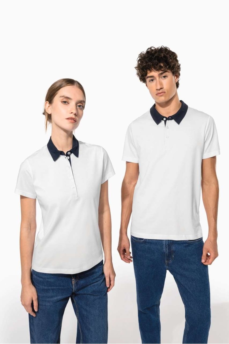 Tricou polo jersey bicolor pentru bărbați