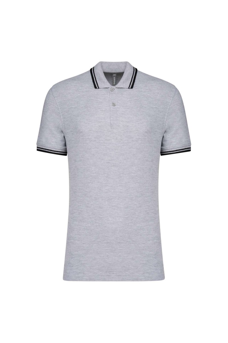 MEN'S SHORT-SLEEVED POLOSHIRT WITH CONTRASTING PIPING