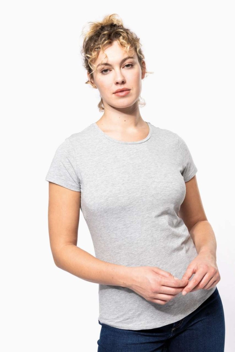 Tricou cu gât rotund mânecă scurtă pentru femei
