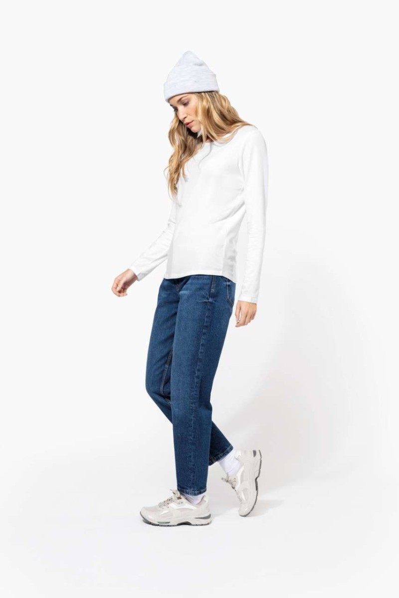 LADIES LONG-SLEEVED CREW NECK T-SHIRT
