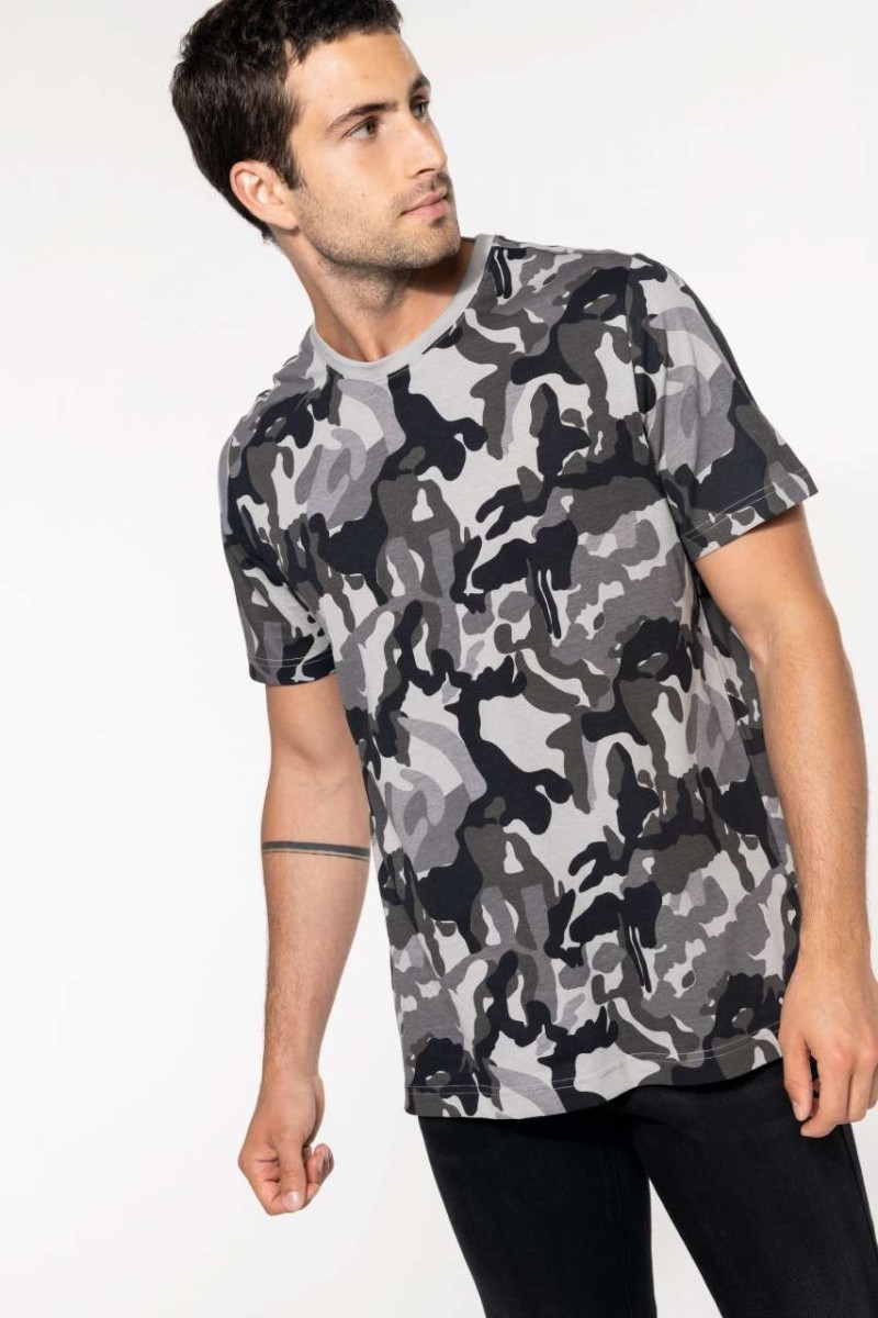 Tricou camo mânecă scurtă pentru bărbați