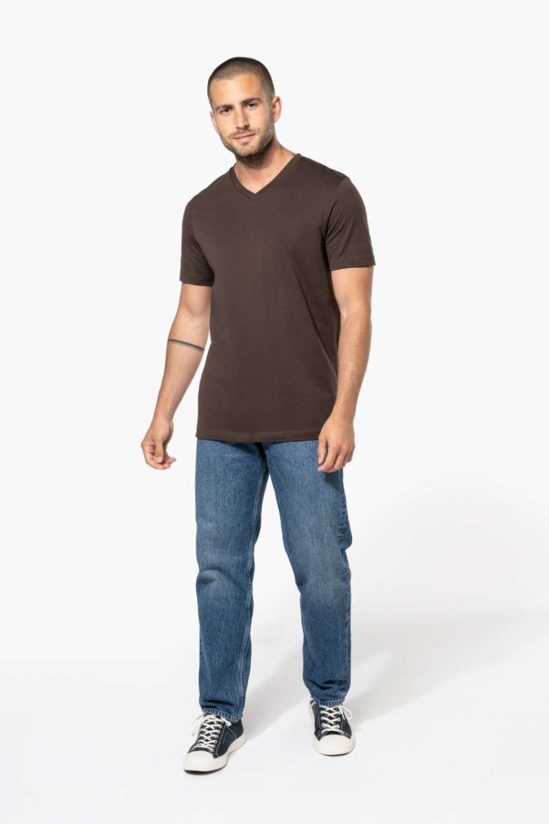 Tricou cu decolteu în V mânecă scurtă pentru bărbați