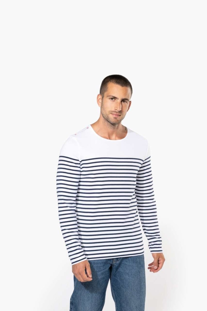 Tricou cu dungi bretone mânecă lungă pentru bărbați