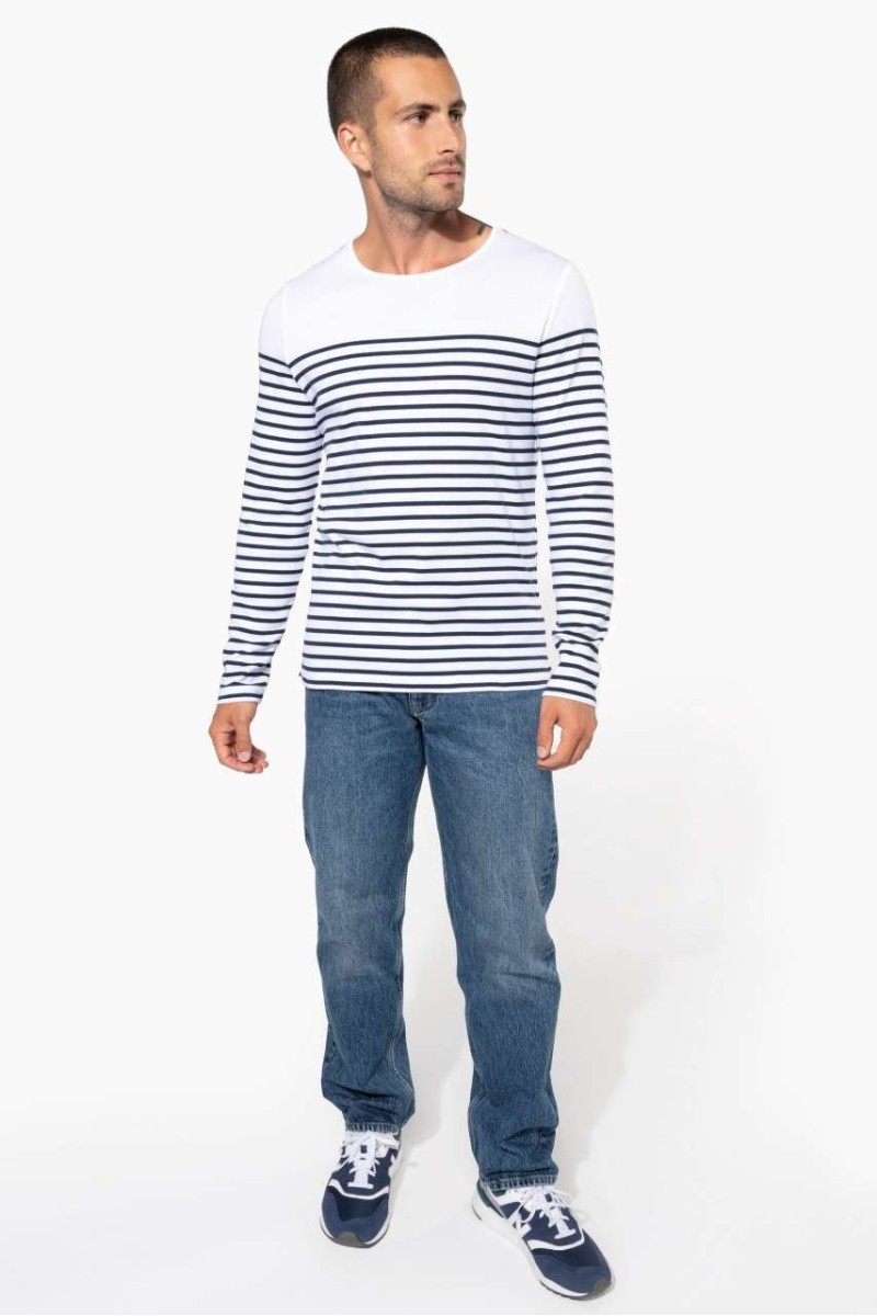 MEN’S LONG-SLEEVED BRETON STRIPE TOP