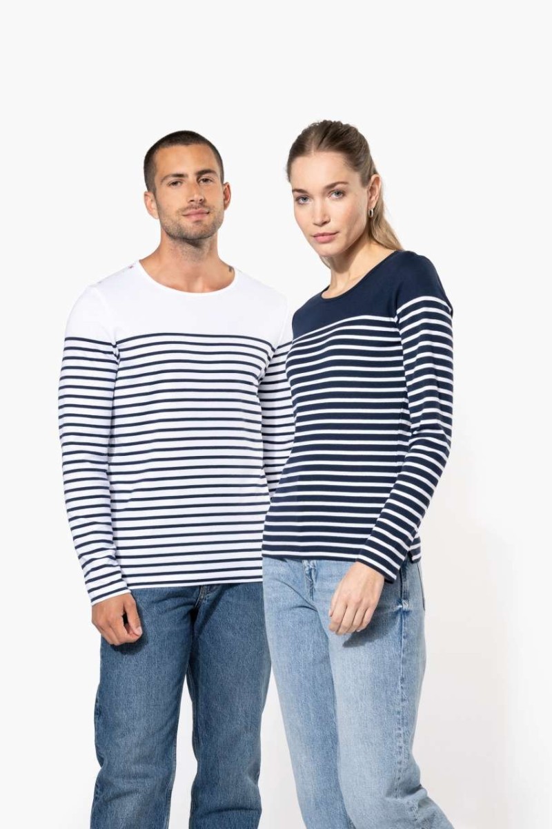 Tricou cu dungi bretone mânecă lungă pentru bărbați