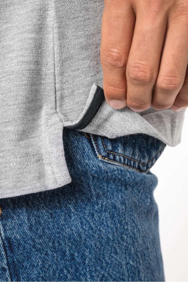 Tricou piqué cu decolteu în V pentru bărbați
