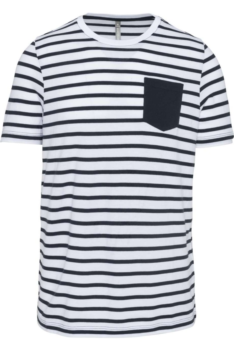 Striped White/Navy