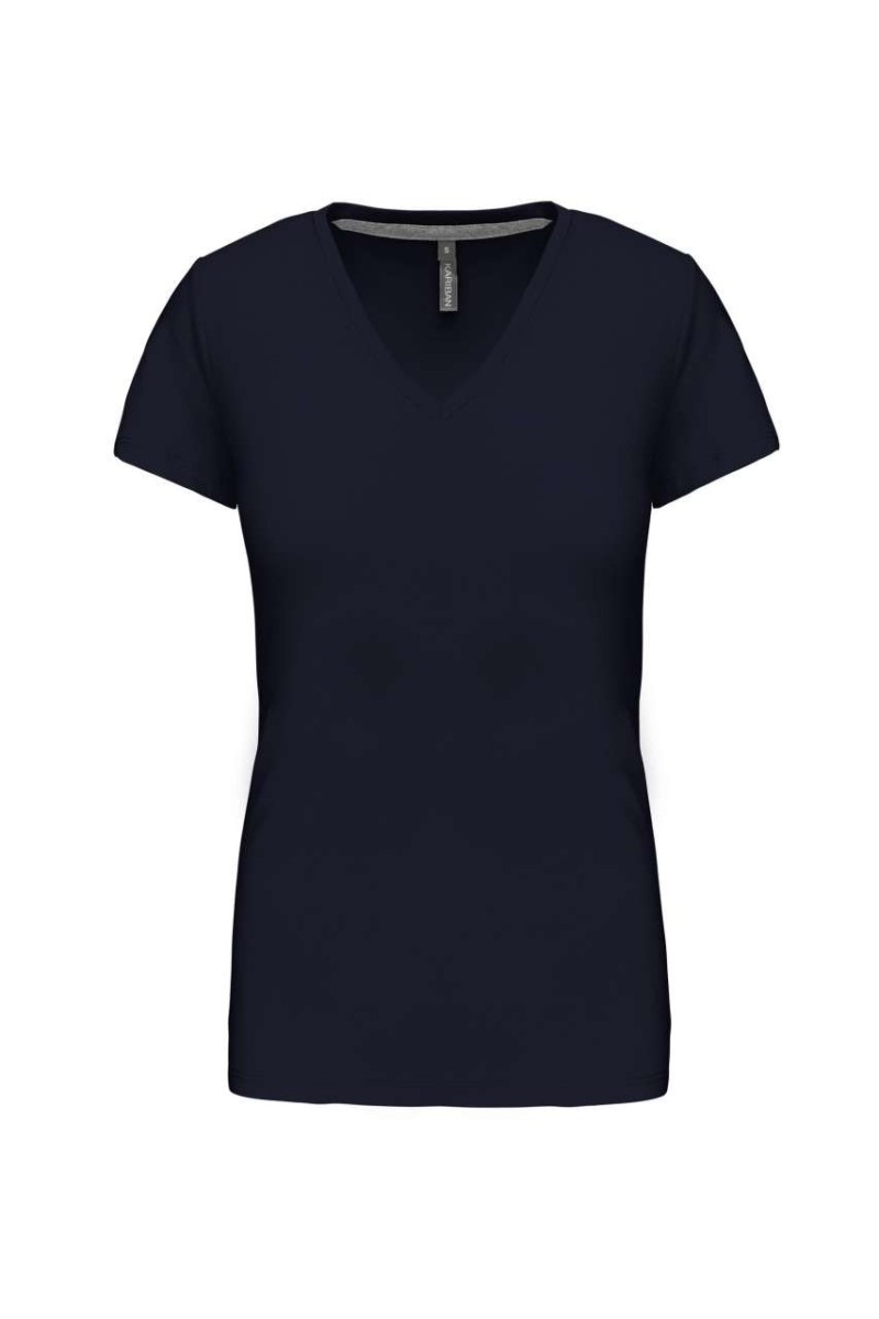 Tricou cu mânecă scurtă și decolteu în V pentru femei